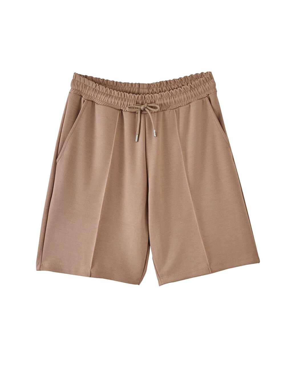 Erkek Bej Renkli Fluffy Baskılı Basic Şort