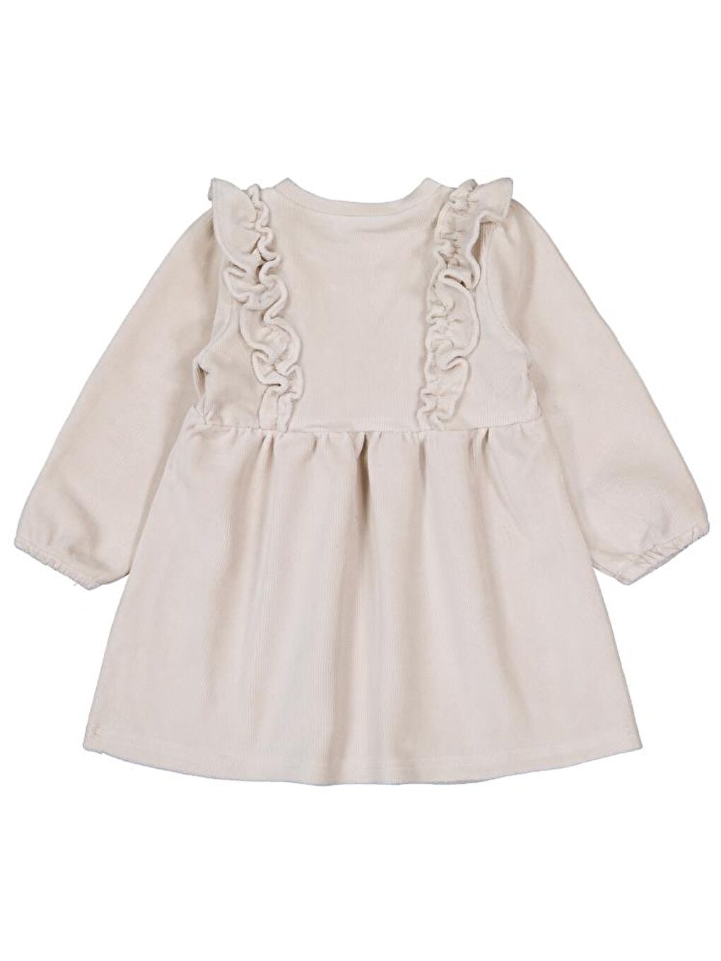 Bej Girls Fırfırlı 2-5 Yaş Elbise