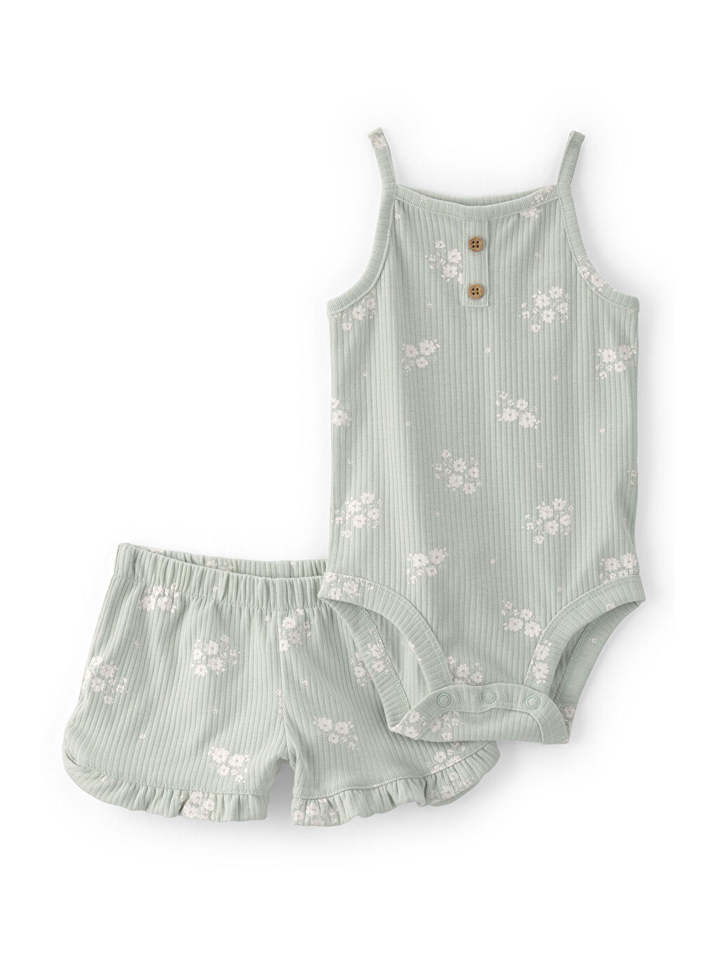 Kız Bebek Body Şort Set 3 Ay-24 Ay Yeşil