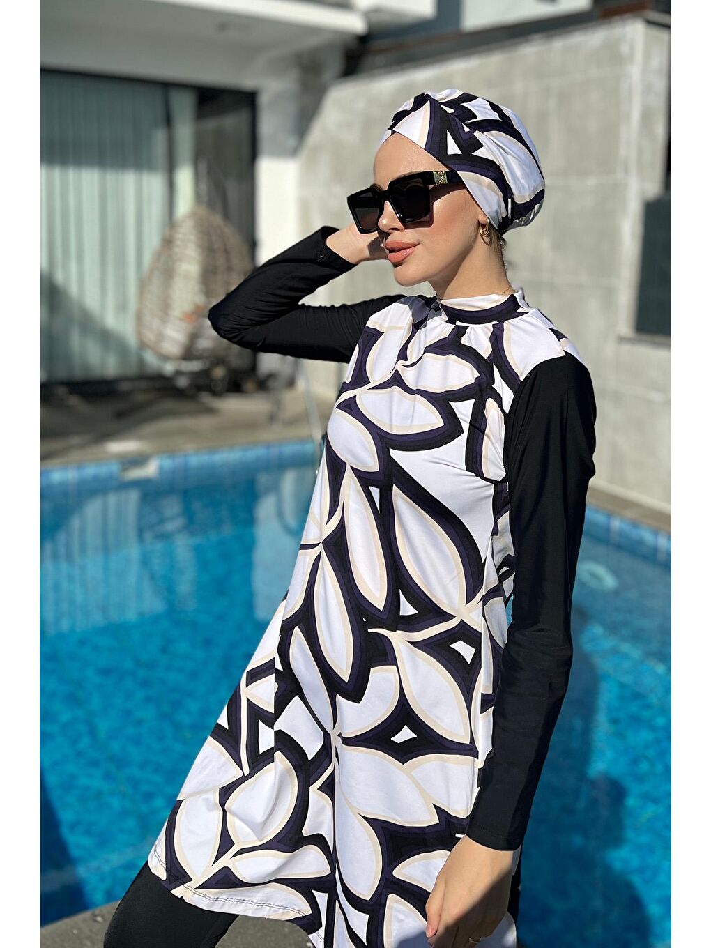 Tasarım Tam Kapalı Tesettür Mayo Bej 900-400-2-3