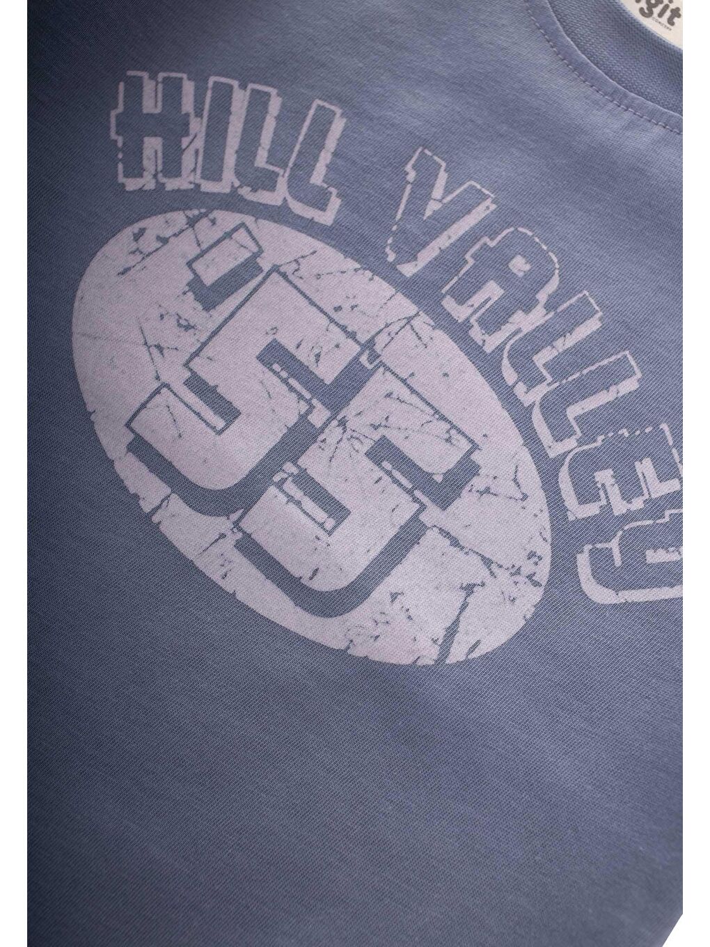 55 Baskılı T-Shırt 2-7 Yaş İndigo Mavi-2