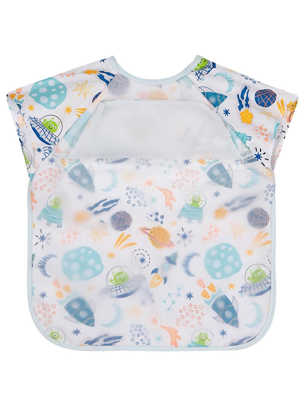 Baby Kısa Kollu Space Baskılı Mama Önlüğü - Ekru Standart-1