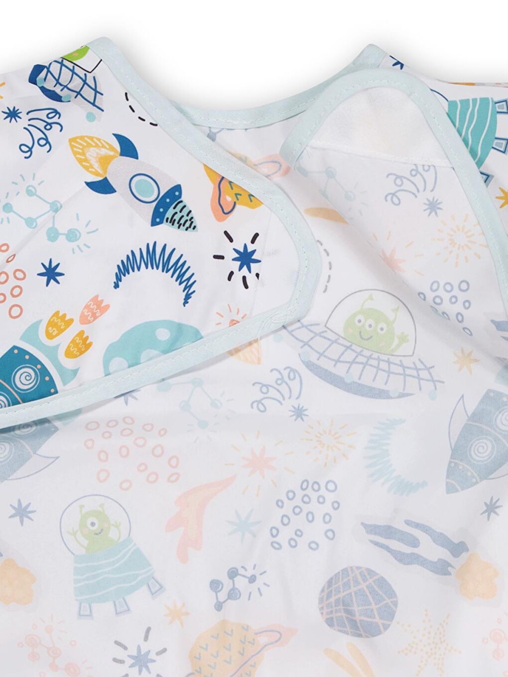 Baby Kısa Kollu Space Baskılı Mama Önlüğü - Ekru Standart-2