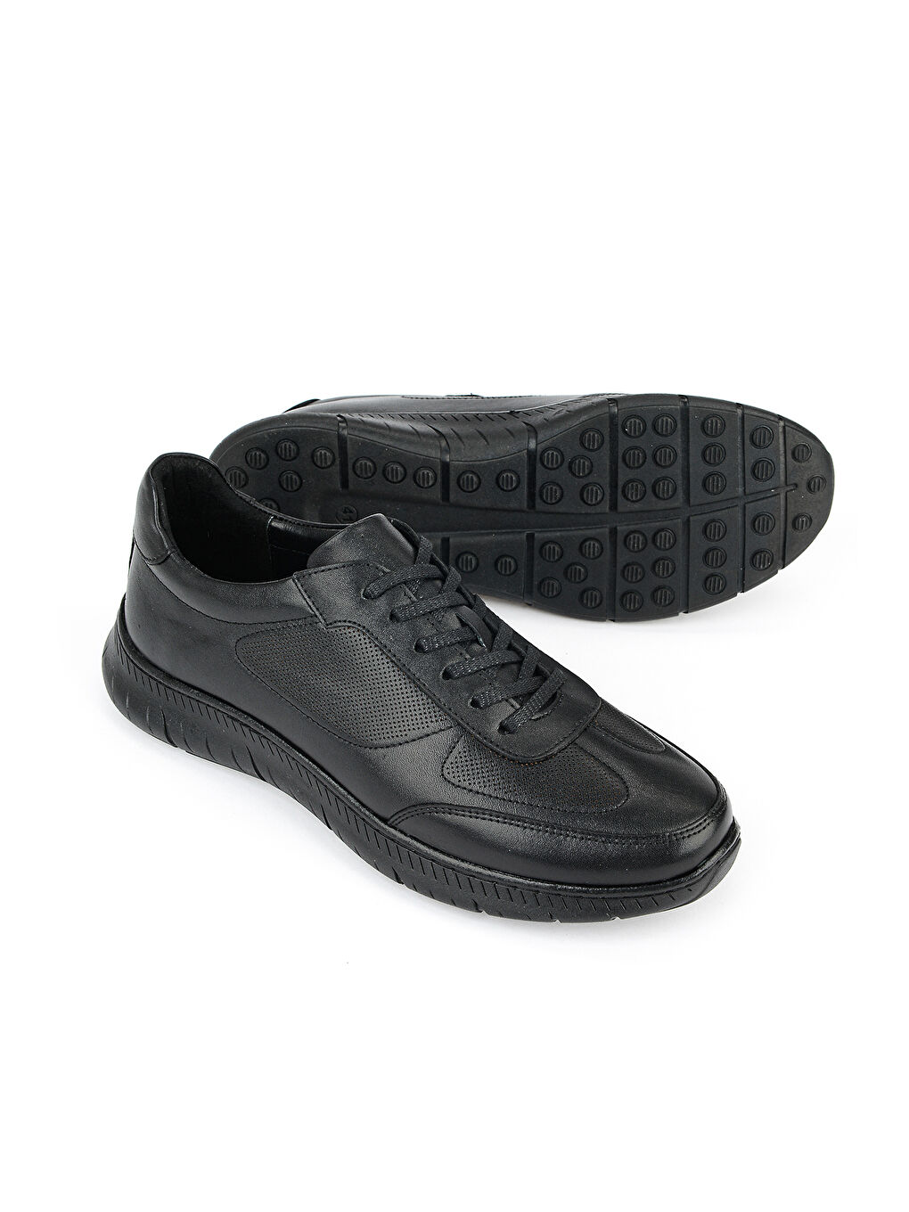 Erkek Hakiki Deri Sneaker 153423Z92 Siyah-3