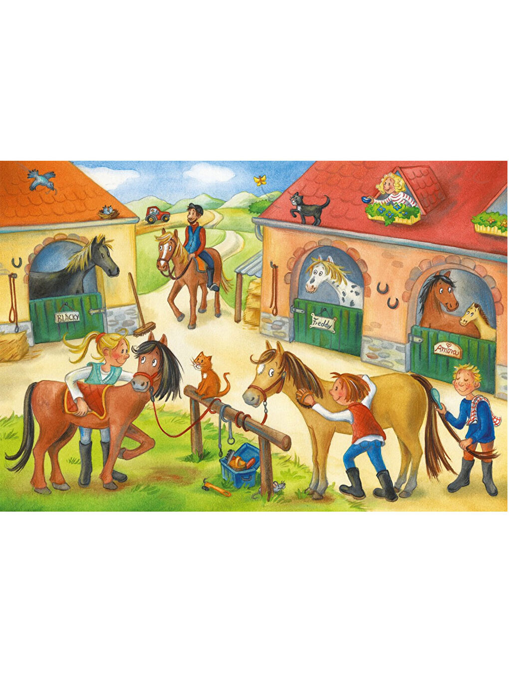 Çocuk Puzzle 2x12 Parça Ahırda 51786-2