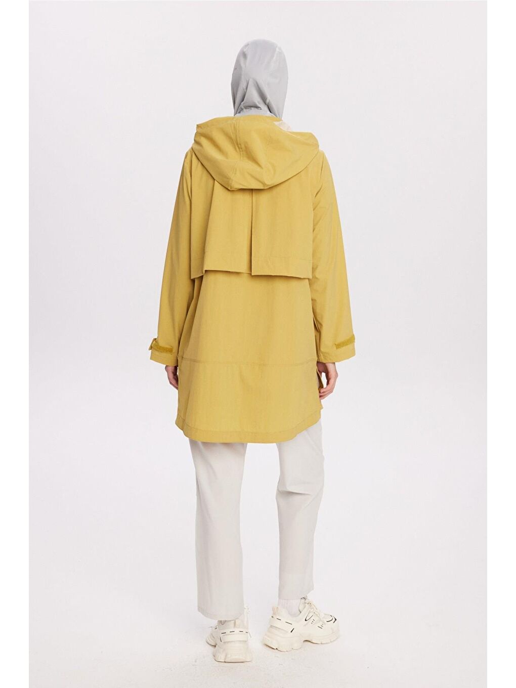 Active H-Per Fit Kapüşonlu Sarı Tesettür Yürüyüş Ceketi Act-42-7