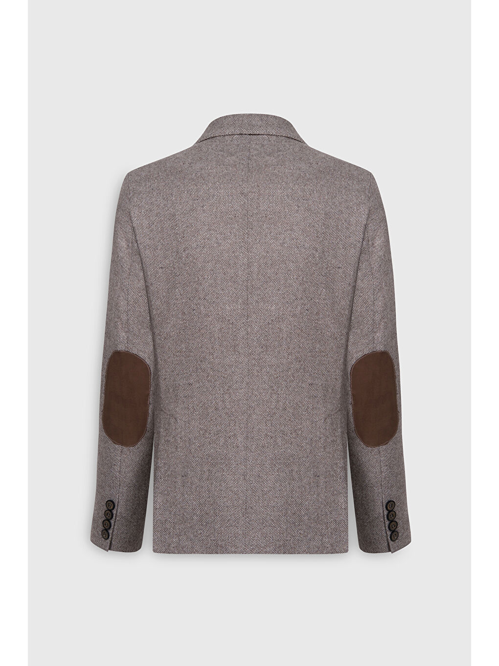 Kahverengi Erkek Kahve-Bej Slim Fit Dar Kesim Mono Yaka Desenli Torba Cepli Yün Blazer Ceket-9