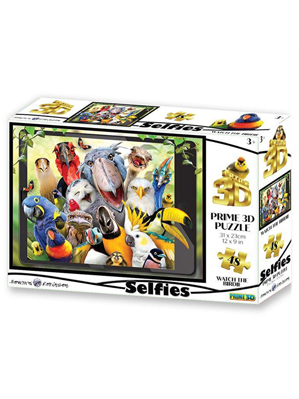 Prime 3D Karışık Sevimli Kuşlar Selfie 48 Parça Puzzle 20552