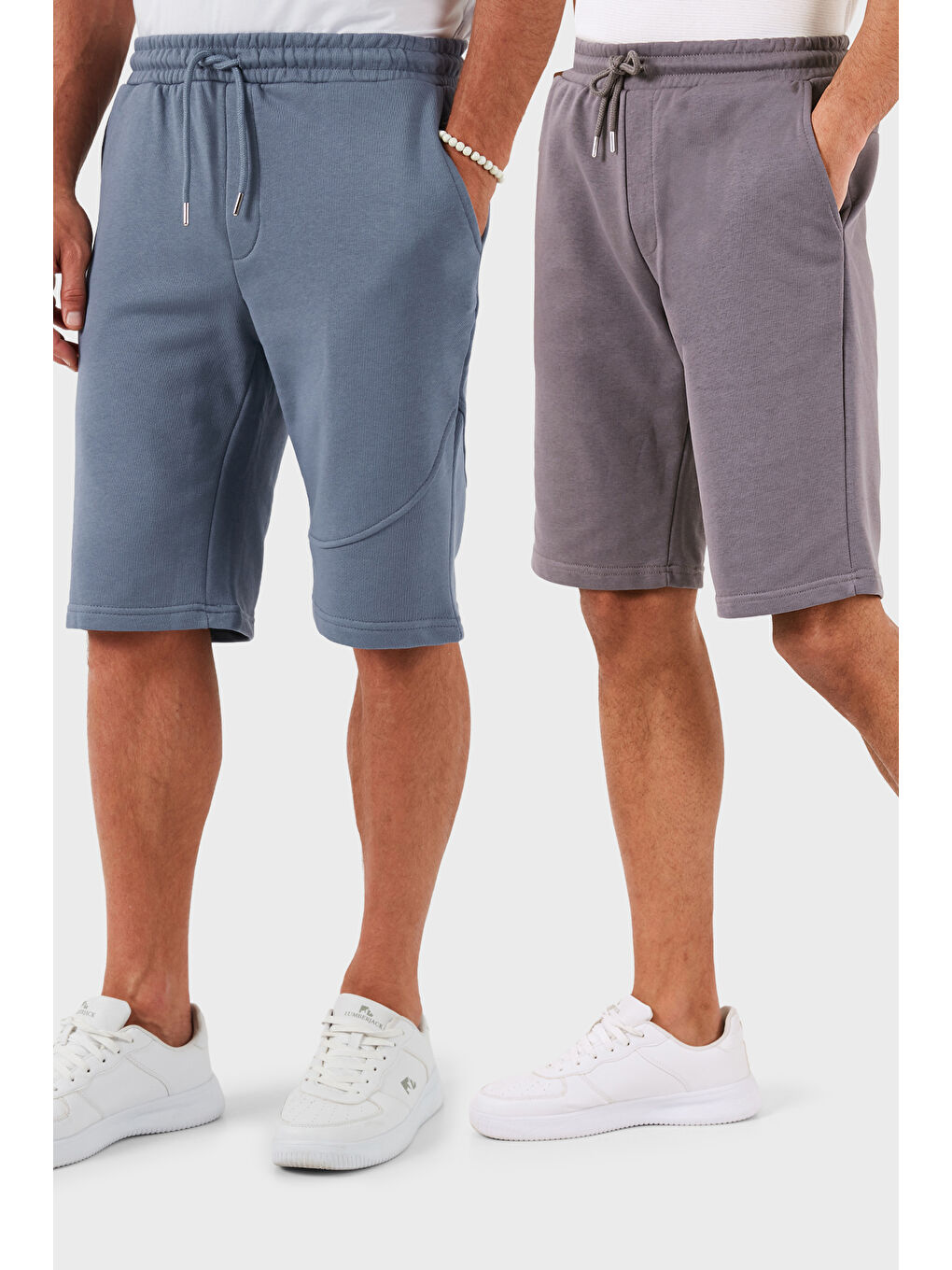 Mavi Pamuklu Regular Fit Normal Bel Cepli 2'li Paket Şort 590804142S2