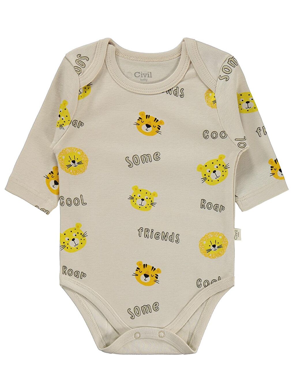 Sarı Baby Aslan Empirmeli 3 Lü 0-36 Ay Çıtçıtlı Badi - Hardal 3-6 Ay-5