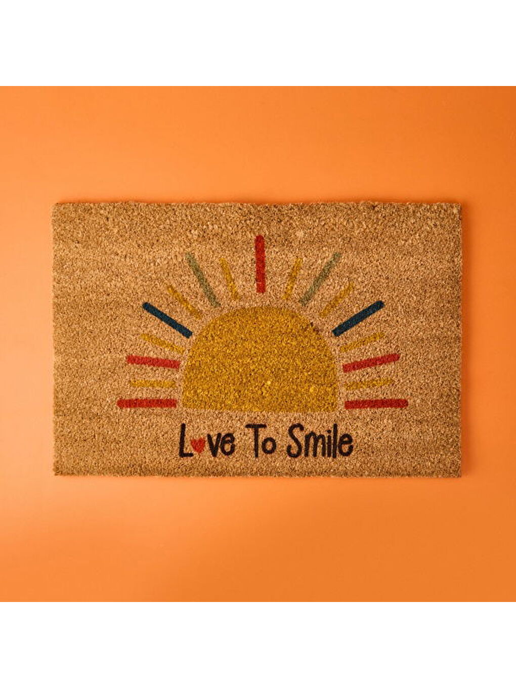 Karışık Love To Smile Koko Güneş Desenli Kapı Paspası - Renkli - 40x60 cm