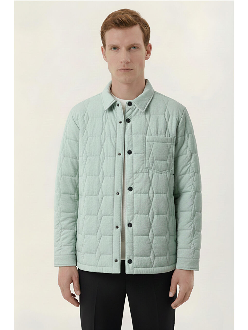 Giotelli Yeşil Regular Fit Gömlek Yaka Desenli Erkek Mont Ceket-1