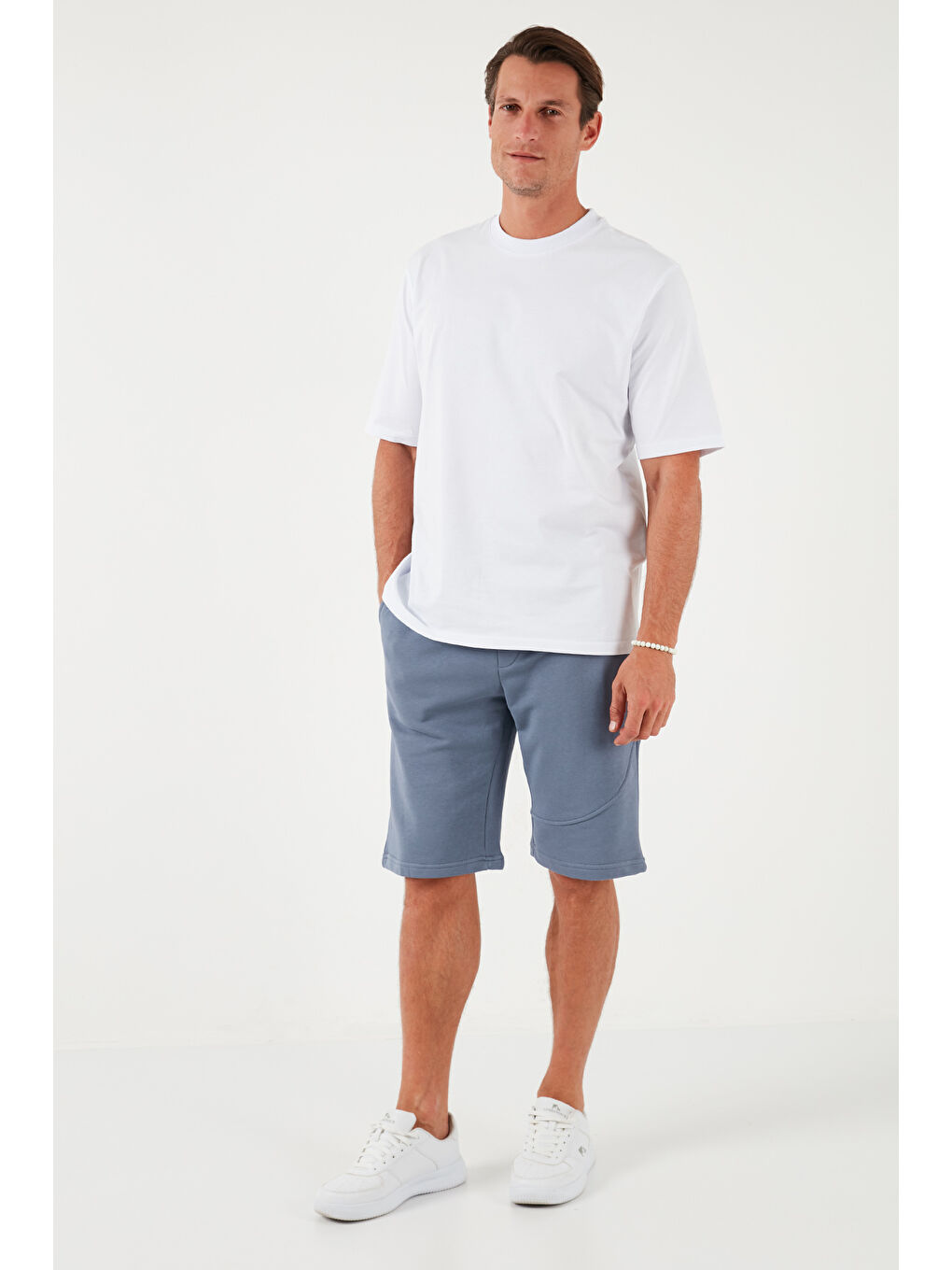 Mavi Pamuklu Regular Fit Normal Bel Cepli 2'li Paket Şort 590804142S2-3