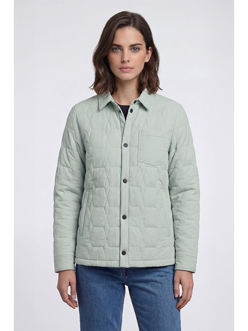 Giotelli Yeşil Regular Fit Gömlek Yaka Desenli Erkek Mont Ceket-2