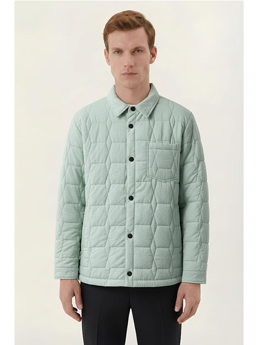 Giotelli Yeşil Regular Fit Gömlek Yaka Desenli Erkek Mont Ceket-3