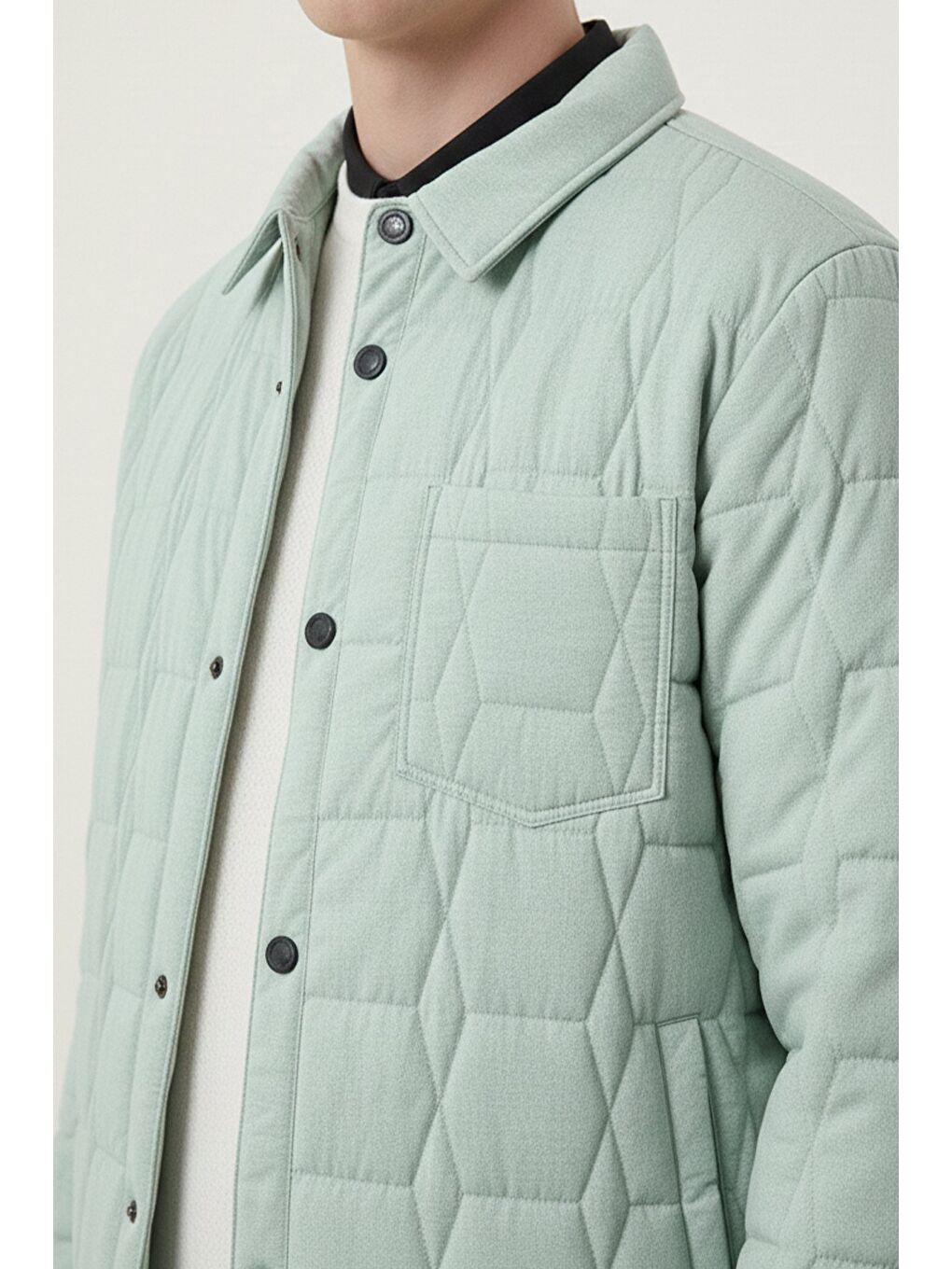 Giotelli Yeşil Regular Fit Gömlek Yaka Desenli Erkek Mont Ceket-4