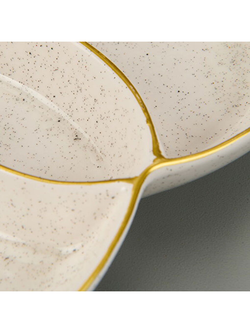 Ekru 3 Bölmeli Sosluk Çerezlik - Krem - 13x21 cm-3