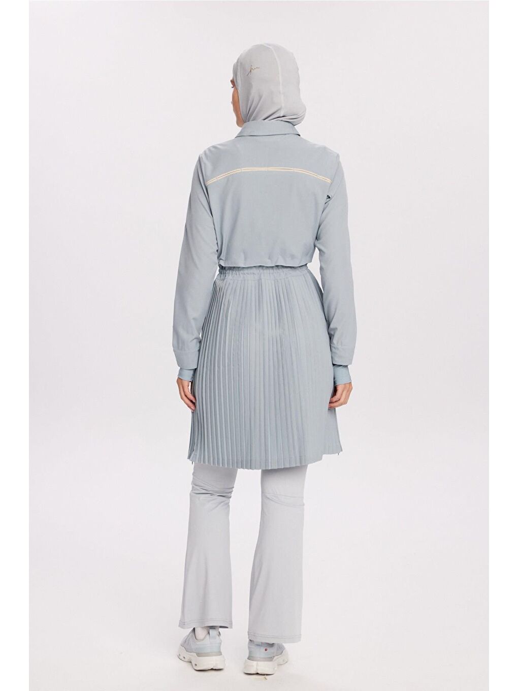 Active H-Per Fit Pileli Mavi Tesettür Tenisçi Üstü Act-41-6