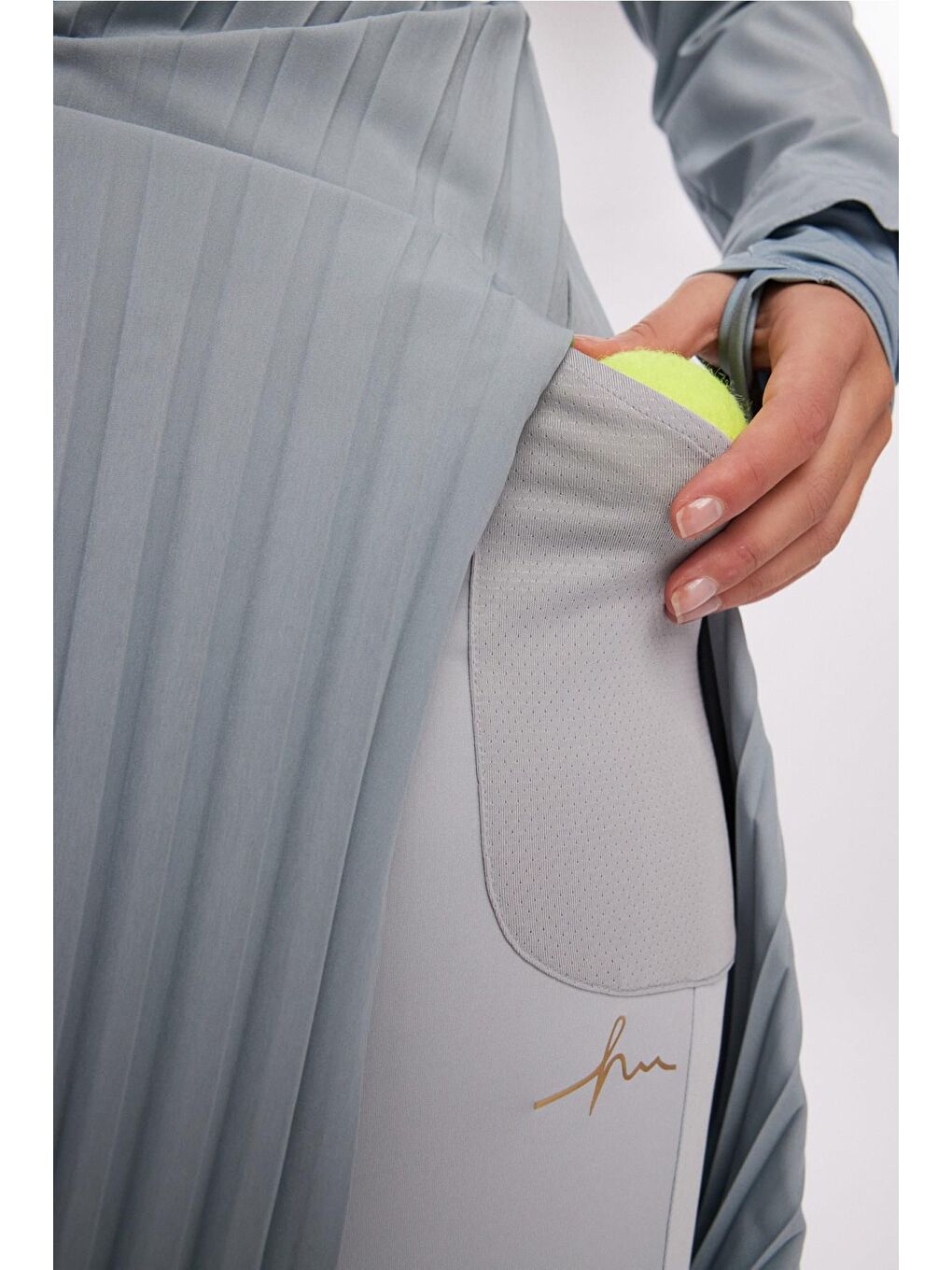 Active H-Per Fit Pileli Mavi Tesettür Tenisçi Üstü Act-41-7