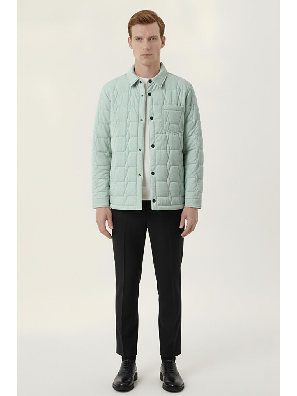 Giotelli Yeşil Regular Fit Gömlek Yaka Desenli Erkek Mont Ceket-6