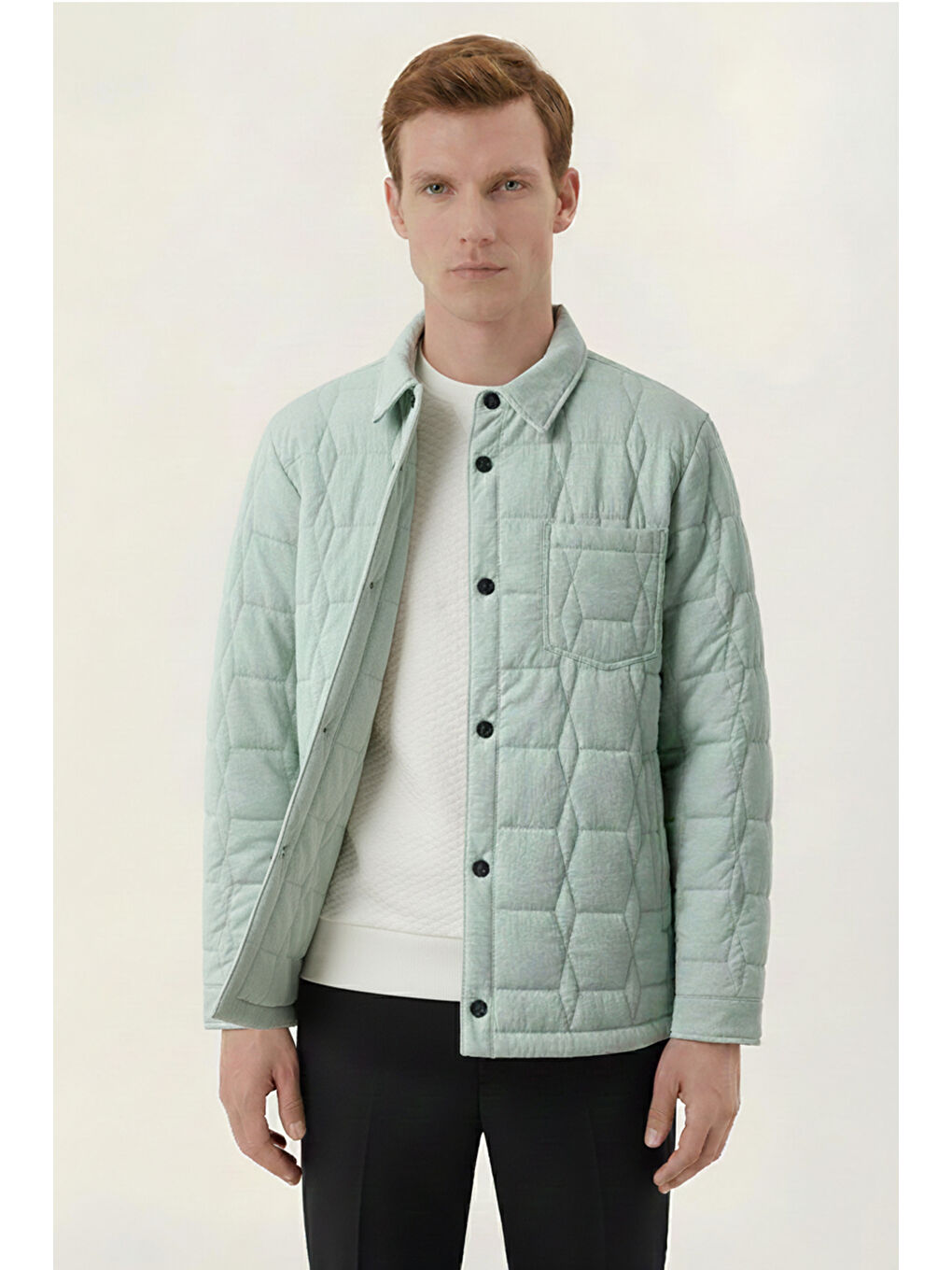 Giotelli Yeşil Regular Fit Gömlek Yaka Desenli Erkek Mont Ceket-7