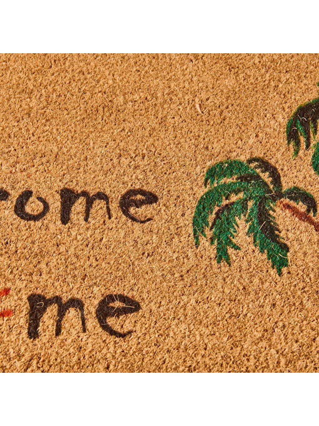 Karışık Paume Koko Palmiye Desenli Kapı Paspası - Renkli - 40x60 cm-1