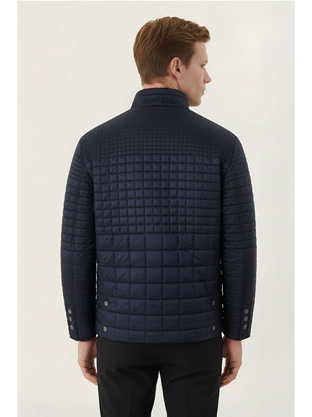 Lacivert Regular Fit Dik Yaka Fermuarlı Kapitone Erkek Mont-3