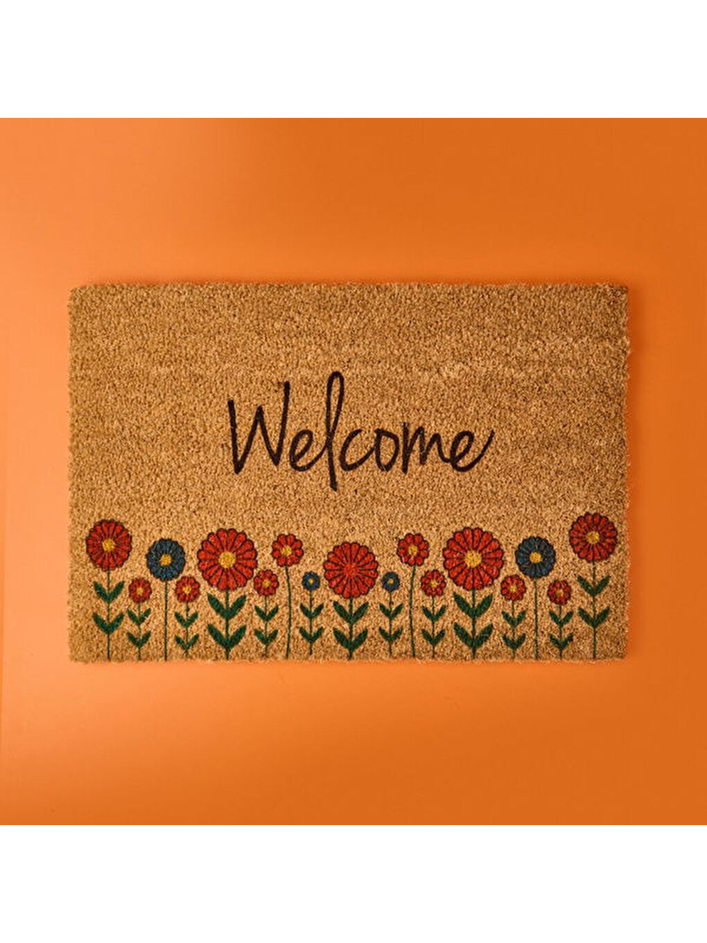 Karışık Blattern Koko Çiçek Desenli Welcome Kapı Paspası - Renkli - 40x60 cm-2