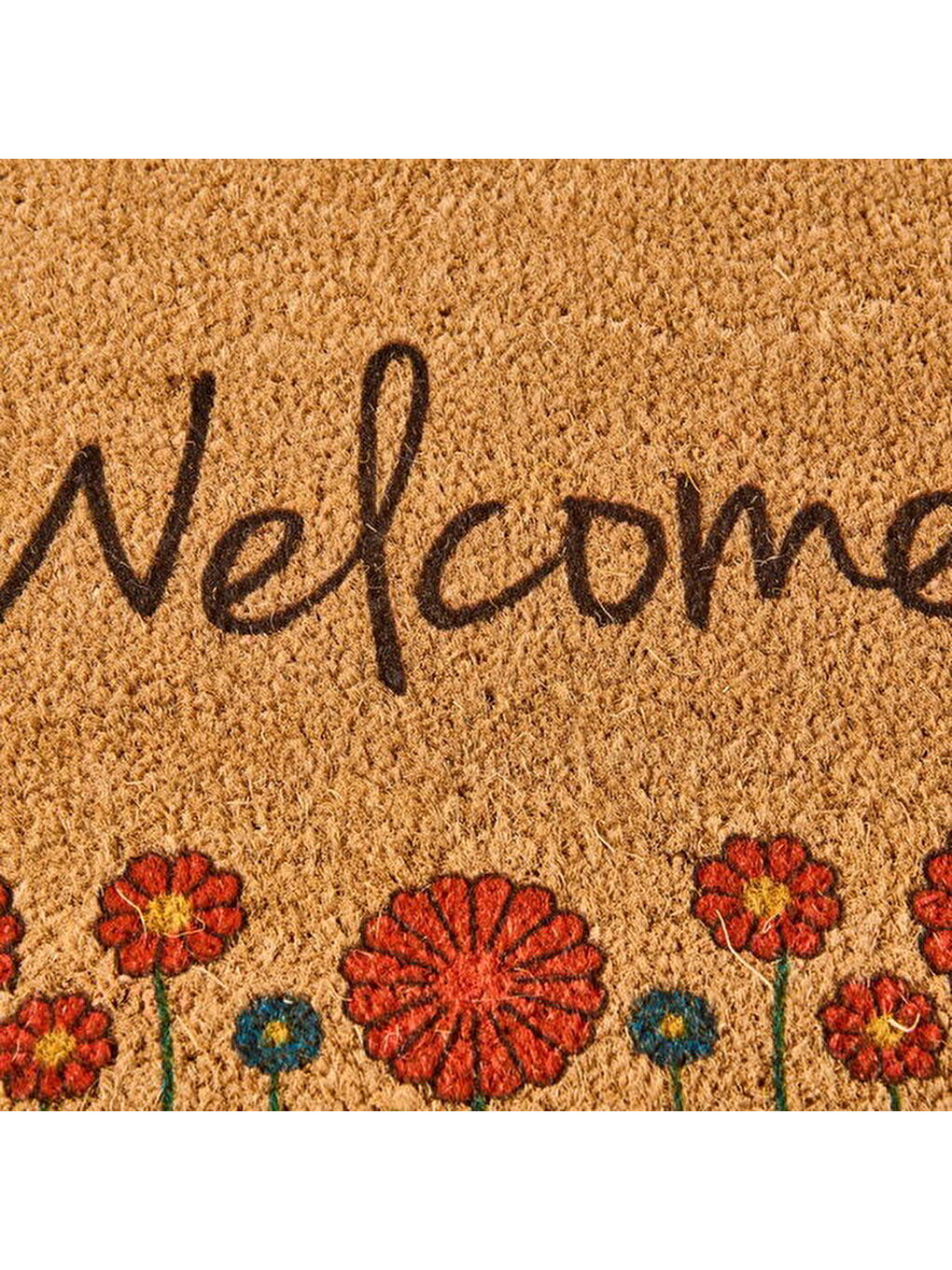 Karışık Blattern Koko Çiçek Desenli Welcome Kapı Paspası - Renkli - 40x60 cm-1