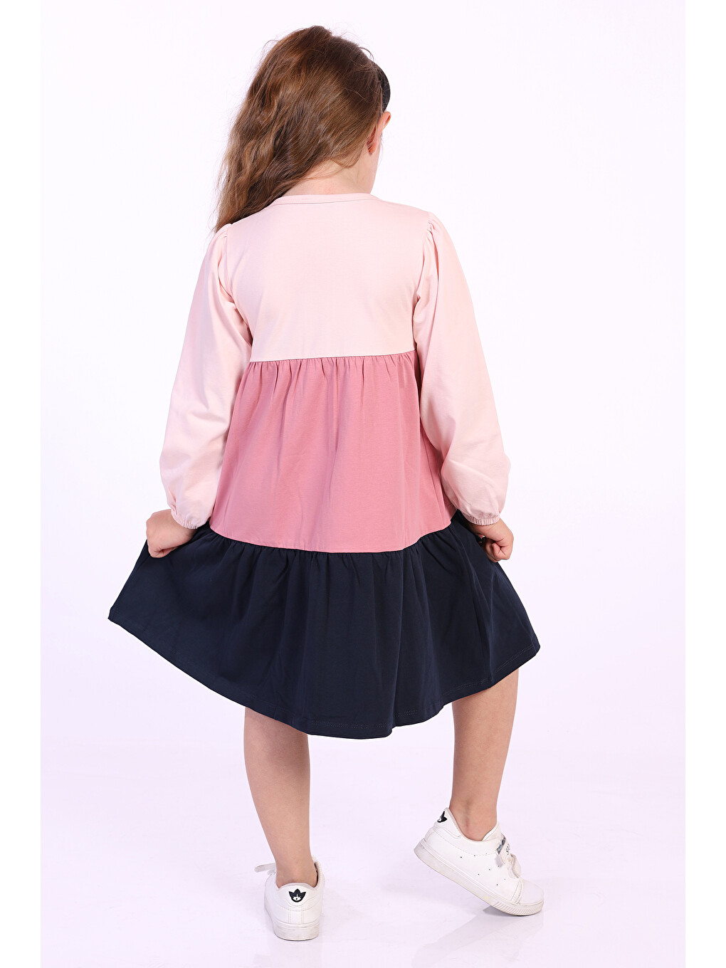 Pembe Kız Çocuk Göğsü Pretty Nakışlı Elbise-2