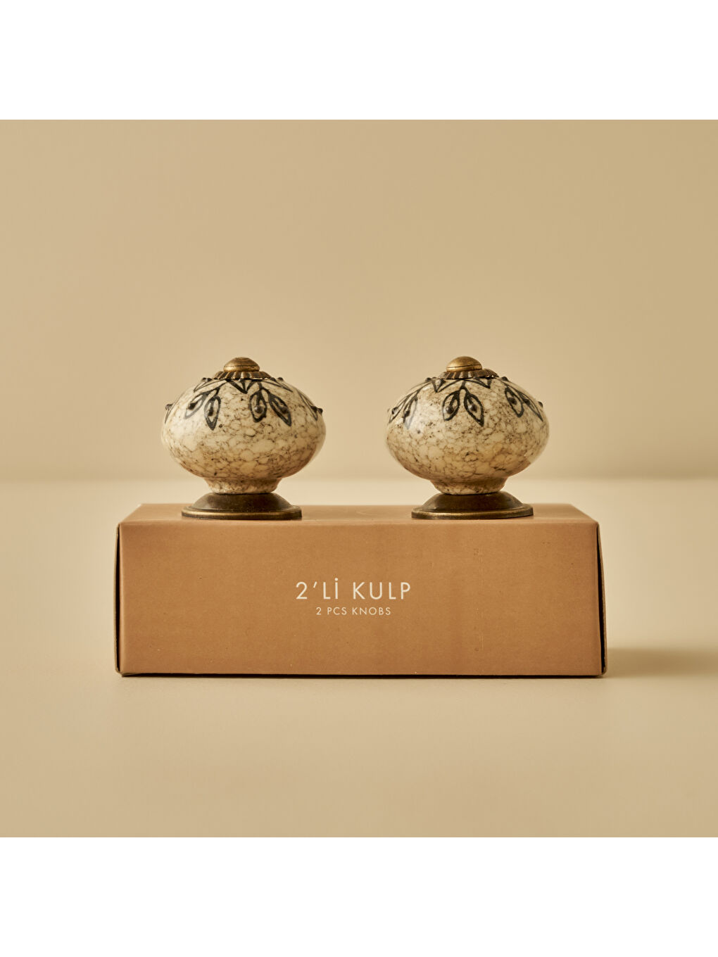 Ekru Gia Kulp 4'lü Krem (6,5x4x4 cm)-3