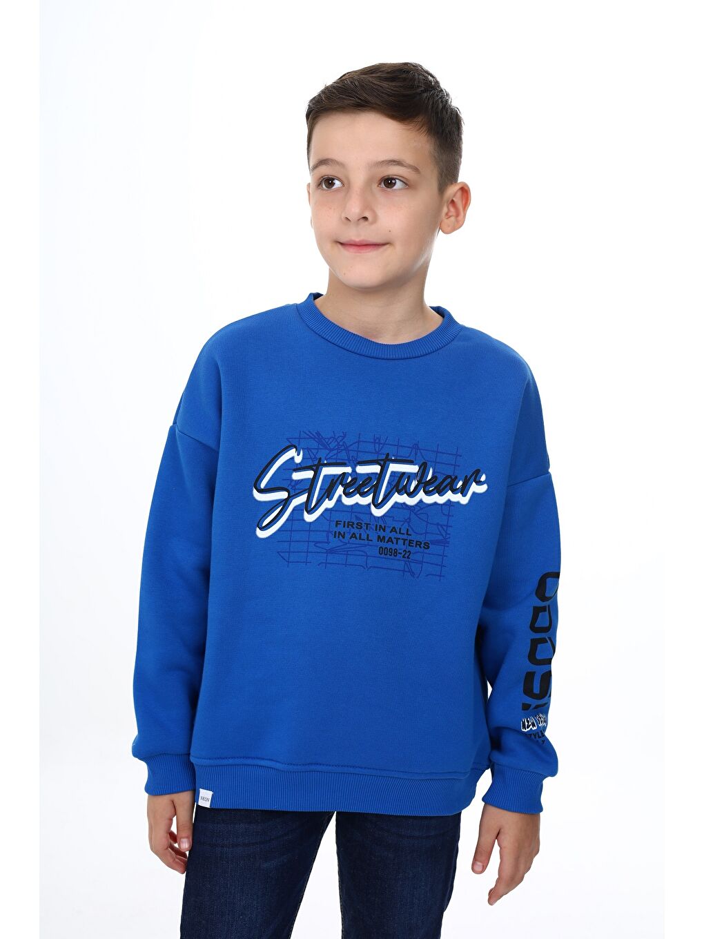 Toontoykids Mavi Erkek Çocuk Baskılı Sweatshirt