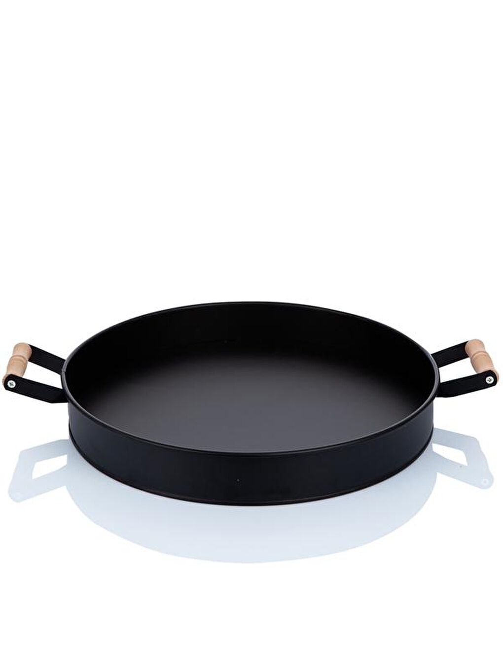 Village Yuvarlak Tepsi - Siyah - 38 cm