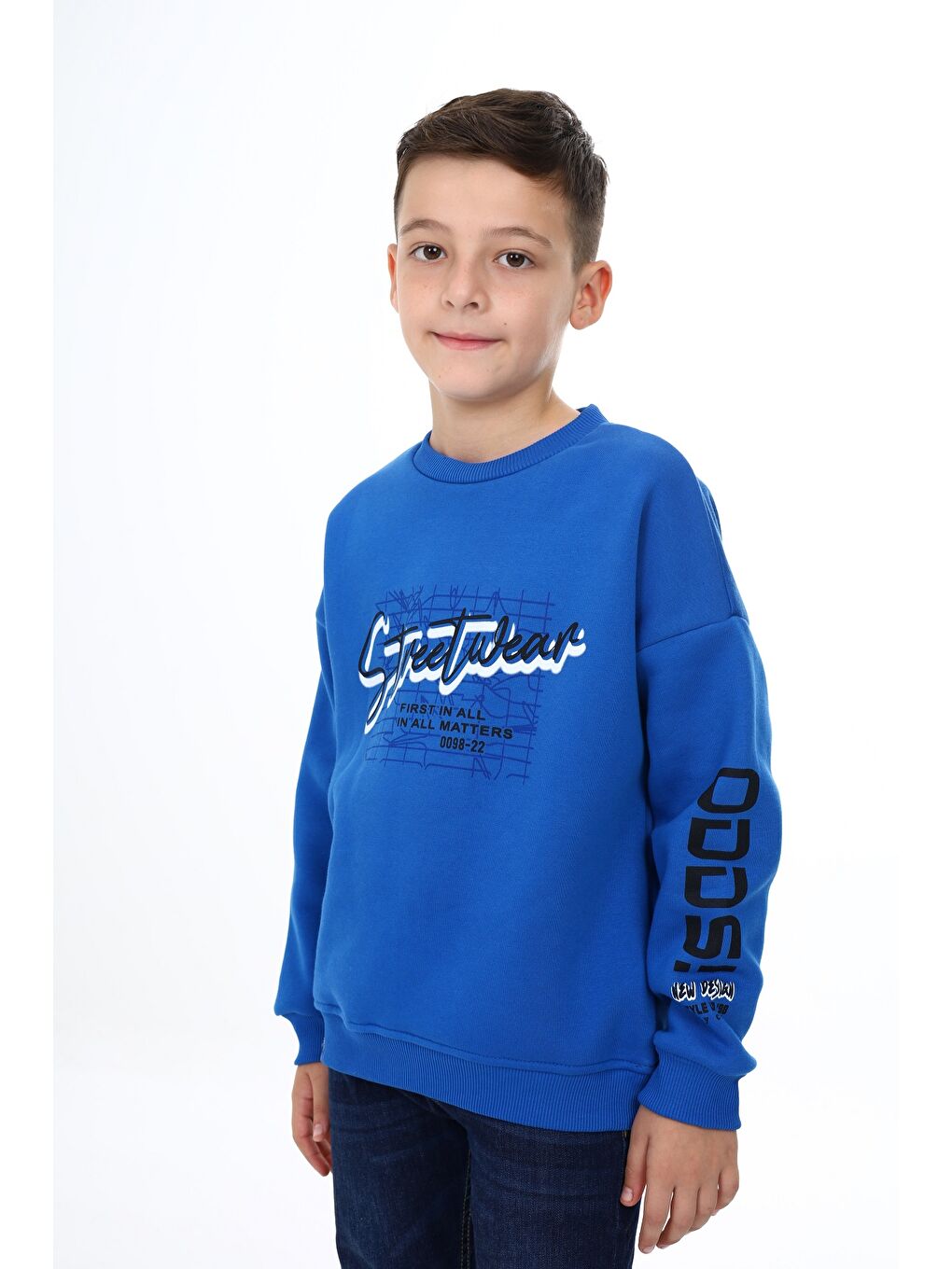 Toontoykids Mavi Erkek Çocuk Baskılı Sweatshirt - 1