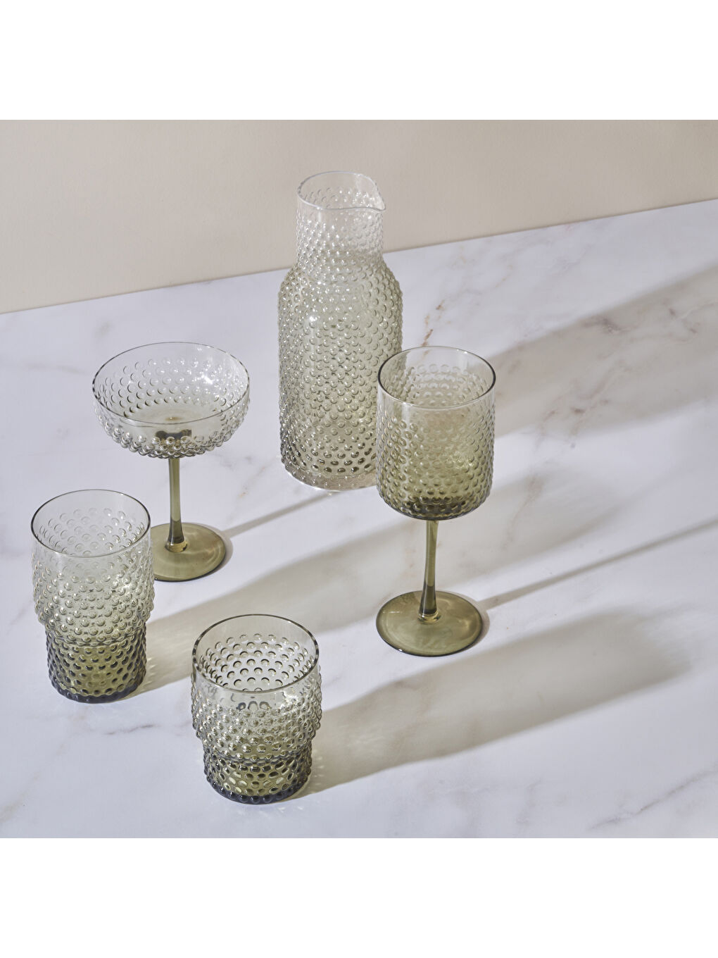 Yeşil Bubble Bardak-Kadeh Seti 18'li-4