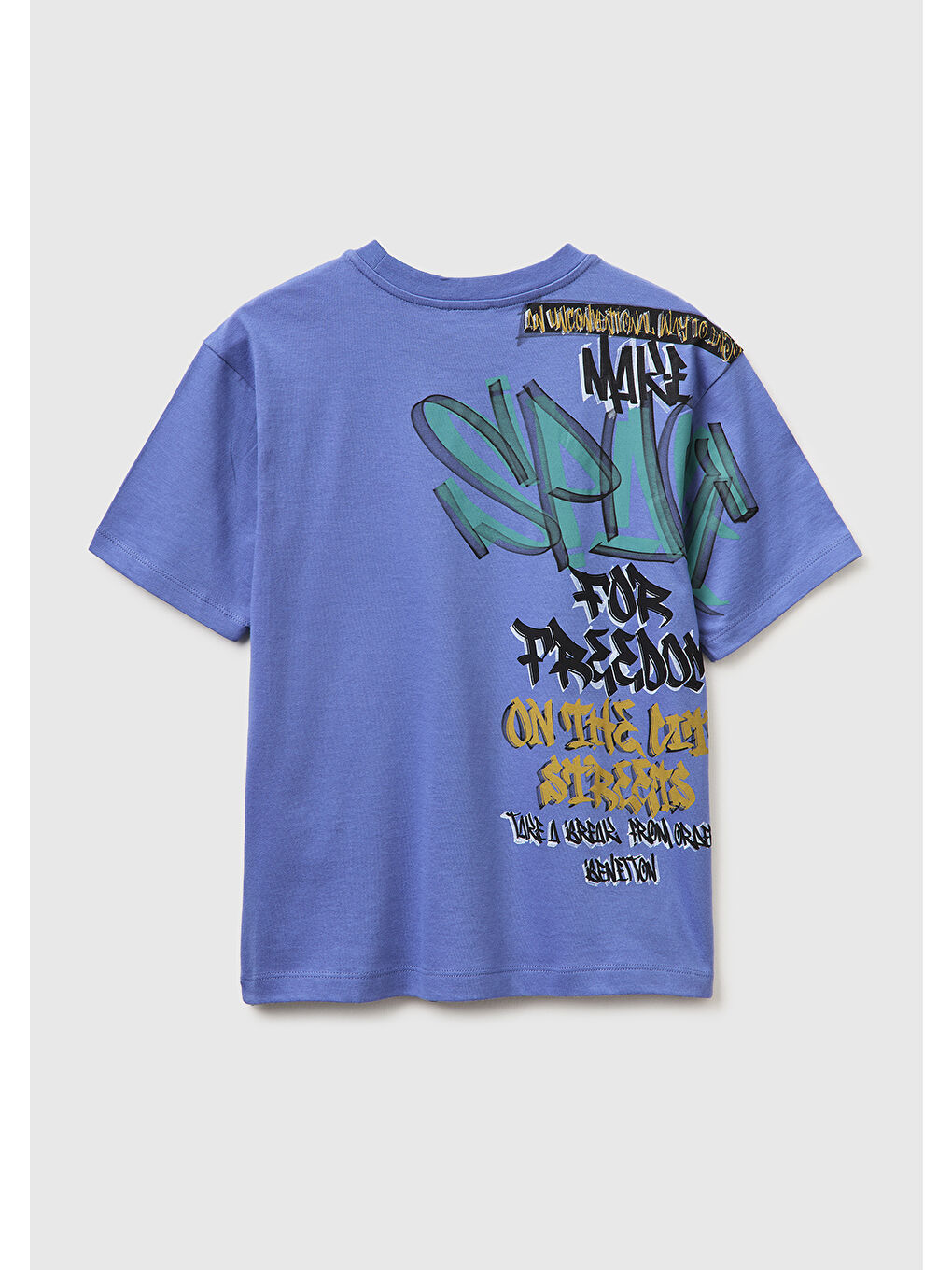 Turkuaz Erkek Çocuk Havacı Mavi Baskılı Bisiklet Yaka Kısa Kollu T-Shirt-1