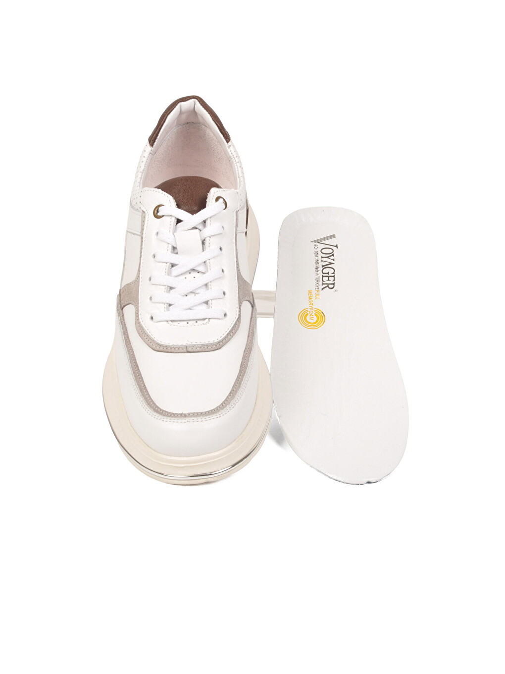 Beyaz Hakiki Deri Erkek Sneaker Konforlu Hafızalı Taban Casual Ayakkabı M692 M-2