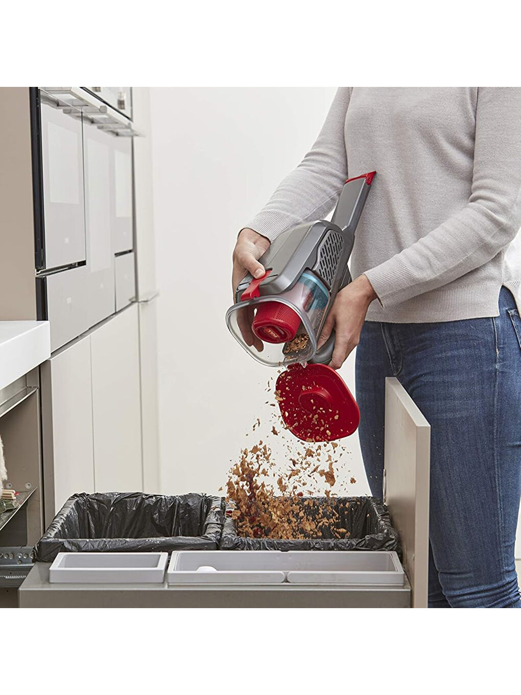 BHHV315J-QW Şarjlı Jack Girişli El Süpürgesi - Gri / Kırmızı-4