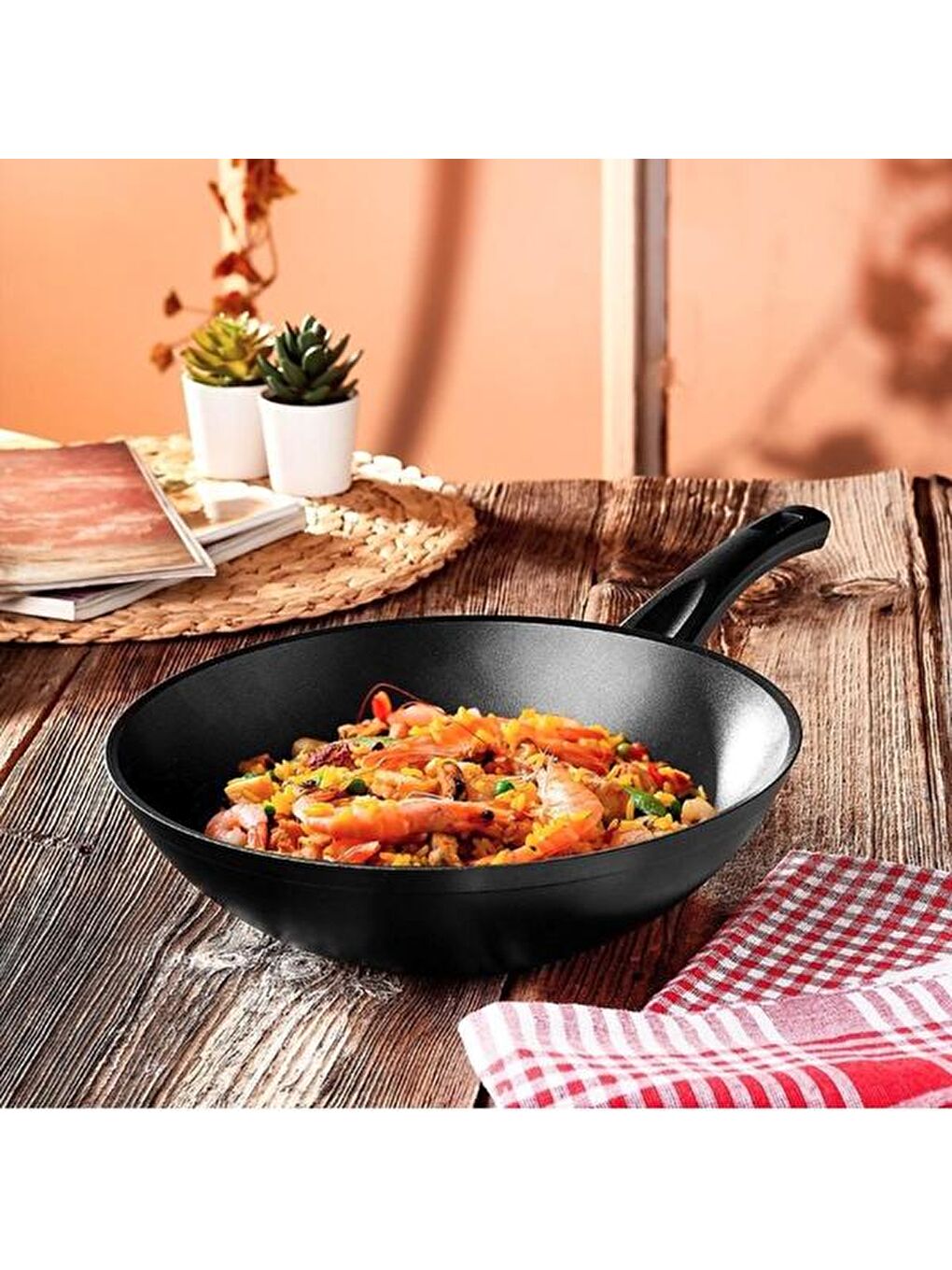 Milas Wok Tava - Siyah - 28 cm