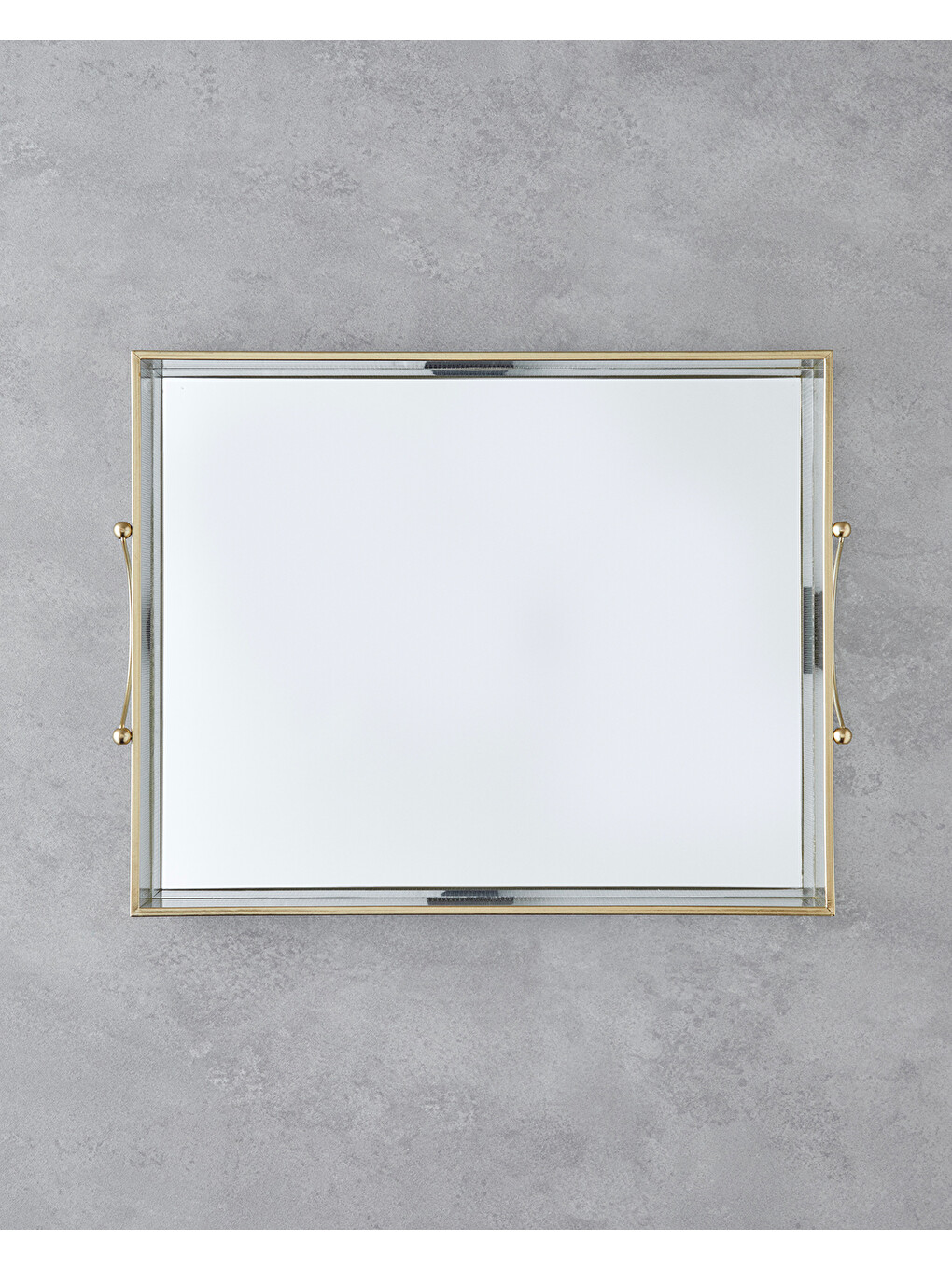 Sarı Marsilya Cam Dekoratif Tepsi 43.3x33x5cm Gold