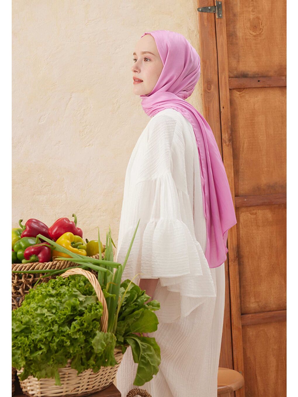 Wave Jakarlı Şal Pembe