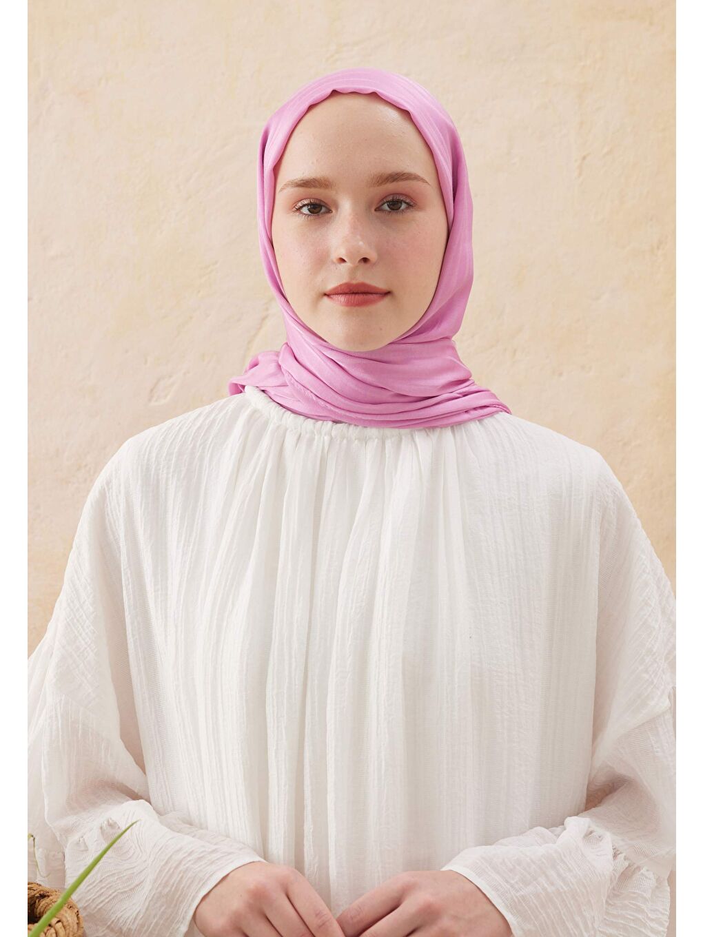 Wave Jakarlı Şal Pembe-1