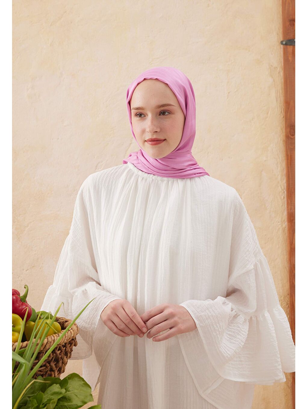 Wave Jakarlı Şal Pembe-2