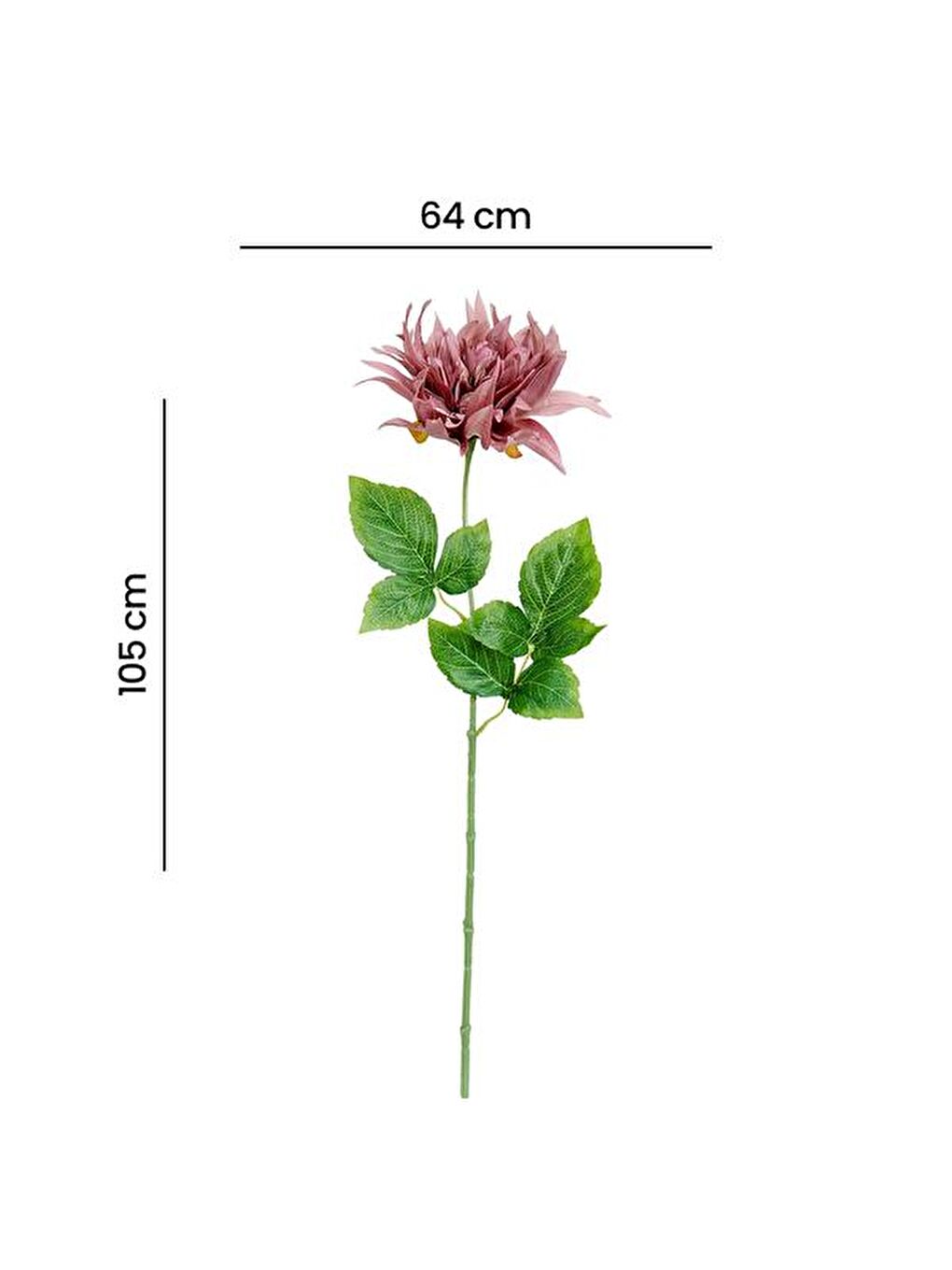Dekoratif Dahlia Kahverengi Yapay Çiçek - 64 cm-3