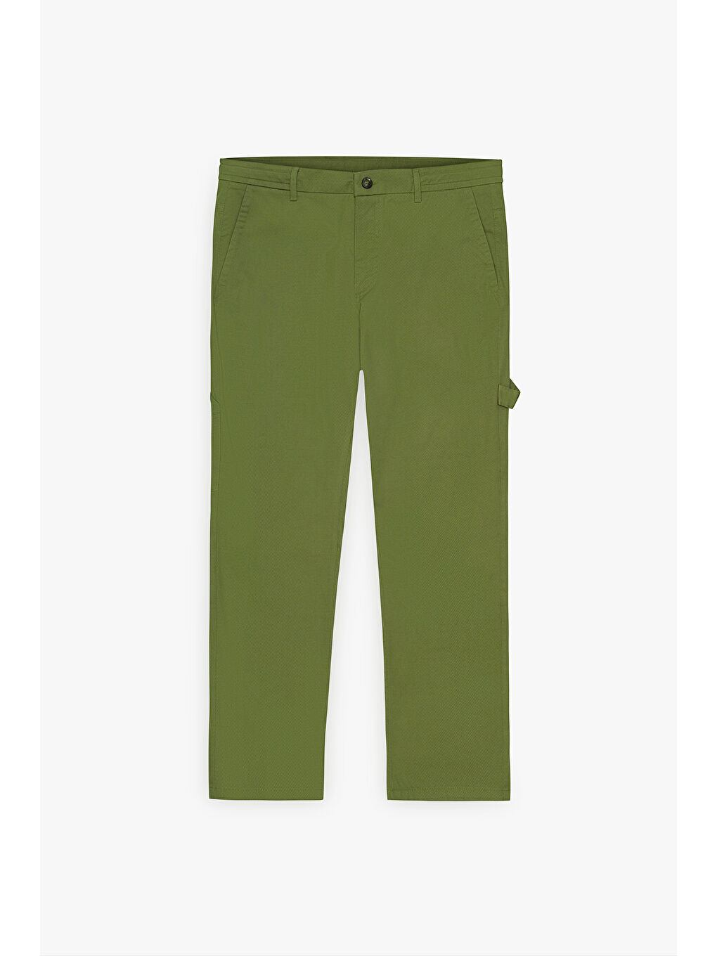 Erkek Haki Oversize Bol Kesim Beli Bağlamalı Pamuklu Esnek Armürlü Yan Cepli Pantolon-6