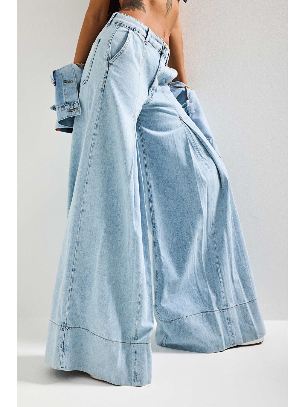 Mavi Kadın Jean Rengi 3s6-3 Süper Palazzo Fit Viskon Kumaş Denim Jean