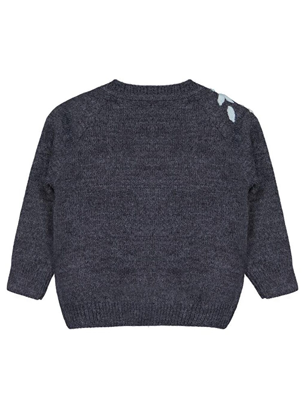 Antrasit Girls Çiçek Nakışlı 2-5 Yaş Kazak-1