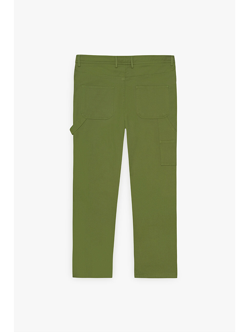 Erkek Haki Oversize Bol Kesim Beli Bağlamalı Pamuklu Esnek Armürlü Yan Cepli Pantolon-9