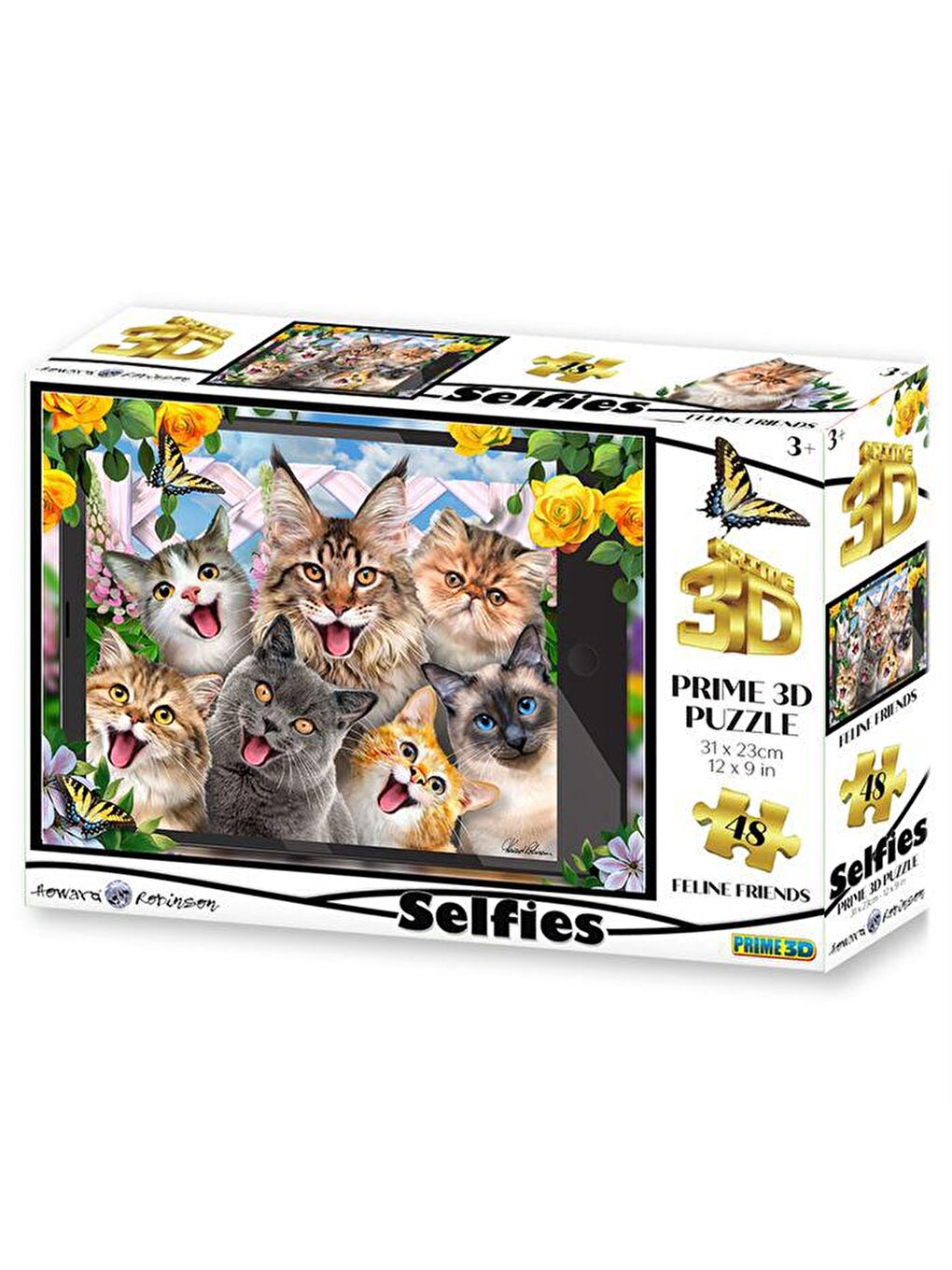 Prime 3D Karışık Sevimli Kediler Selfie 48 Parça Puzzle 20553