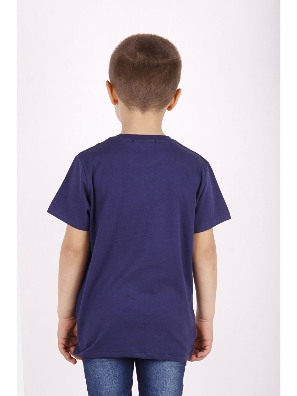 Lacivert Erkek Çocuk Brooklyn Baskılı Garnili Tişört-5